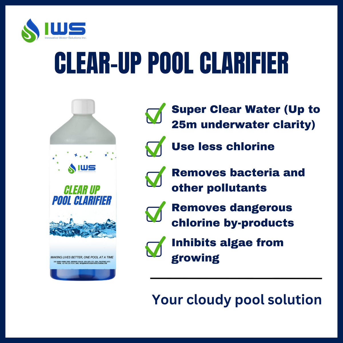 ClearUp Pool Clarifier Multi Range Clarifier Innovative Water